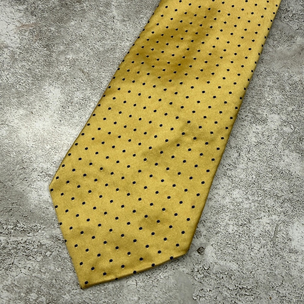 Thomas‎ Pink Silk Tie Mens One Size Gold Polka Dot Pointed Made In UK Necktie